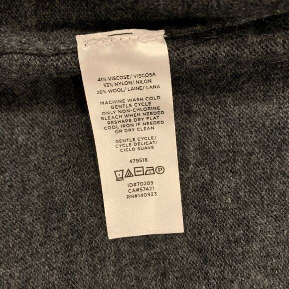 NWT LOFT Dark Charcoal Grey Draped Soft Knit Open Cardigan Sweater - SIZE S - Picture 9 of 9